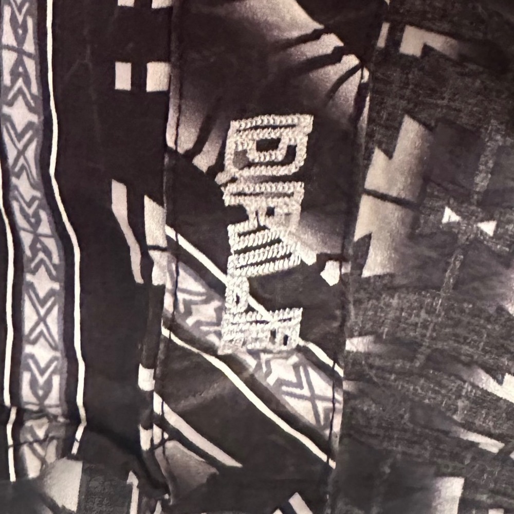 Rock and Roll Denim Mens Modern Fit Aztec Pearl Snap Western Shirt Black White M - Picture 6 of 6